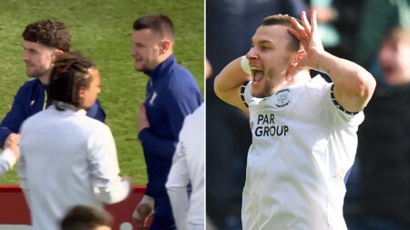 Burnley stars SNUB handshake with Preston player accused of racially abusing team-mate before he taunts fans after goal