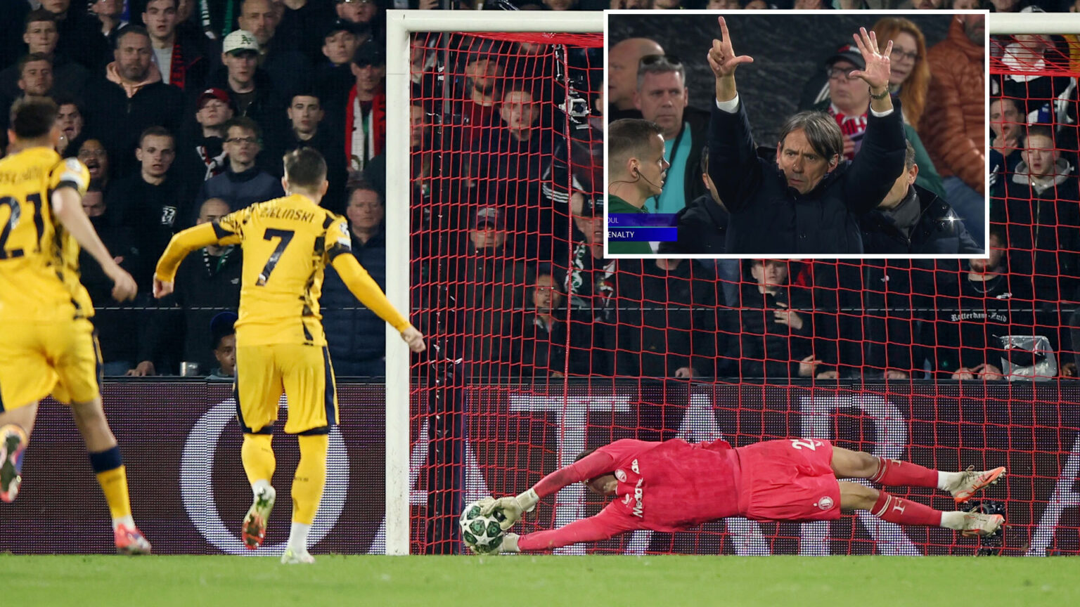 Inter Milan manager’s gesture backfires horribly after shock intervention in Champions League penalty decision