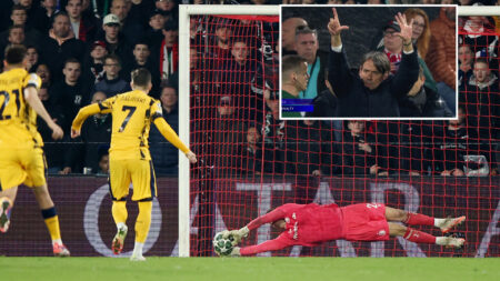 Inter Milan manager’s gesture backfires horribly after shock intervention in Champions League penalty decision