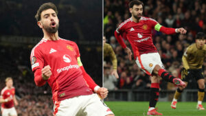 Man Utd 4 Real Sociedad 1 (agg 5-2): Bruno Fernandes scores hat-trick as United storm into Europa League quarter-final