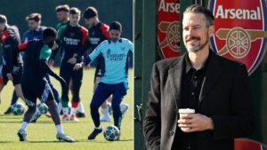 Josh Kroenke jets in for Mikel Arteta talks as Arsenal manager looks to salvage season after Premier League title slip