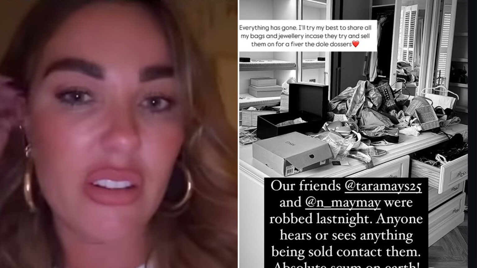 Ex-West Ham star’s Wag breaks down in tears after ‘scum’ burglars ransack home while they were out for son’s birthday