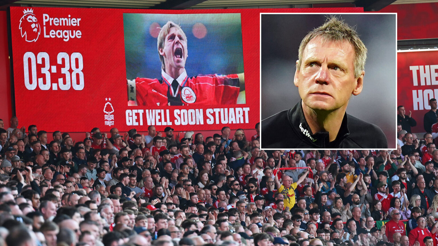 Nottingham Forest and Man City fans pay emotional tribute to Stuart Pearce after England legend’s health scare on flight