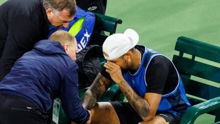 Nick Kyrgios breaks down in tears on court as ex-Wimbledon champ and tennis badboy forced to retire with future in doubt