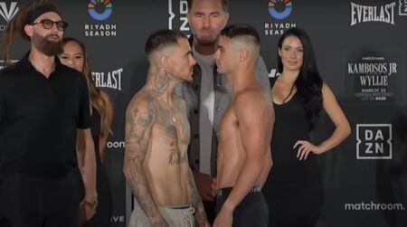 Kambosos 139 1/4 vs. Wyllie 139 1/2 – Weigh-in Results for Saturday on DAZN