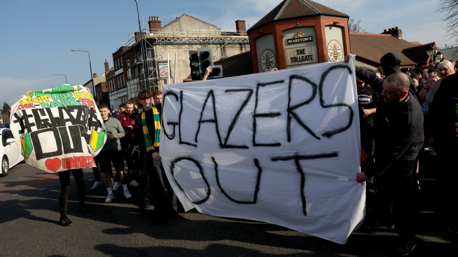 Thousands of Man Utd fans launch furious protest march at way club is ‘slowly dying before our eyes’