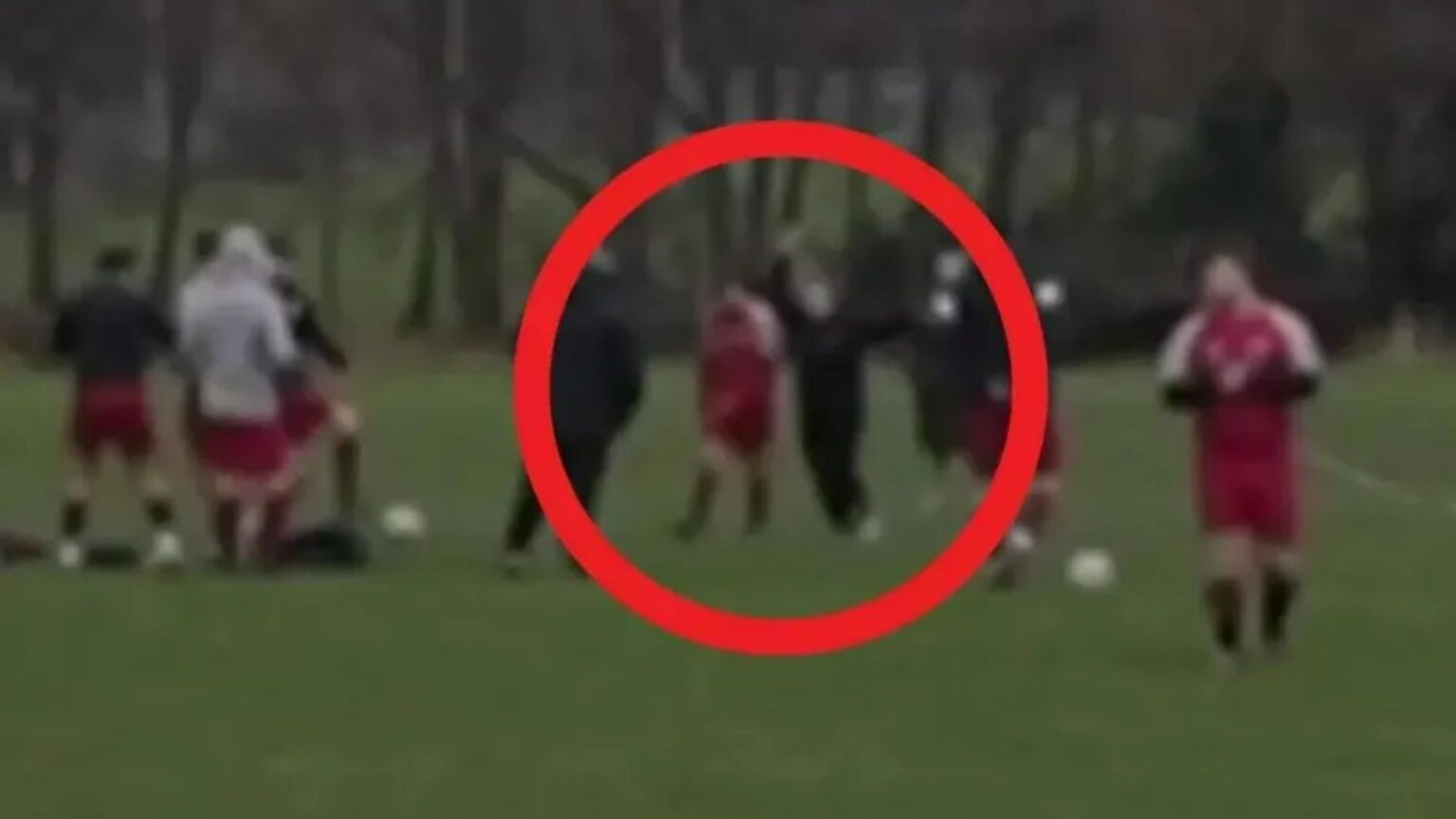 Moment football player is smacked over his head by ‘wife after cheating on her’ causing chaos at Sunday league game