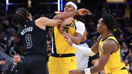 NBA fines Pacers’ Myles Turner, Andrew Nembhard and Nets Trendon Watford for altercation