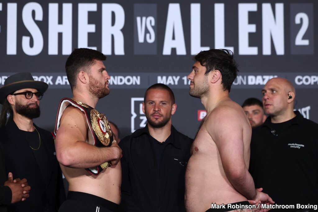 Johnny Fisher 245.5 vs. Dave Allen 265 – Official DAZN Weigh-in Results for Saturday