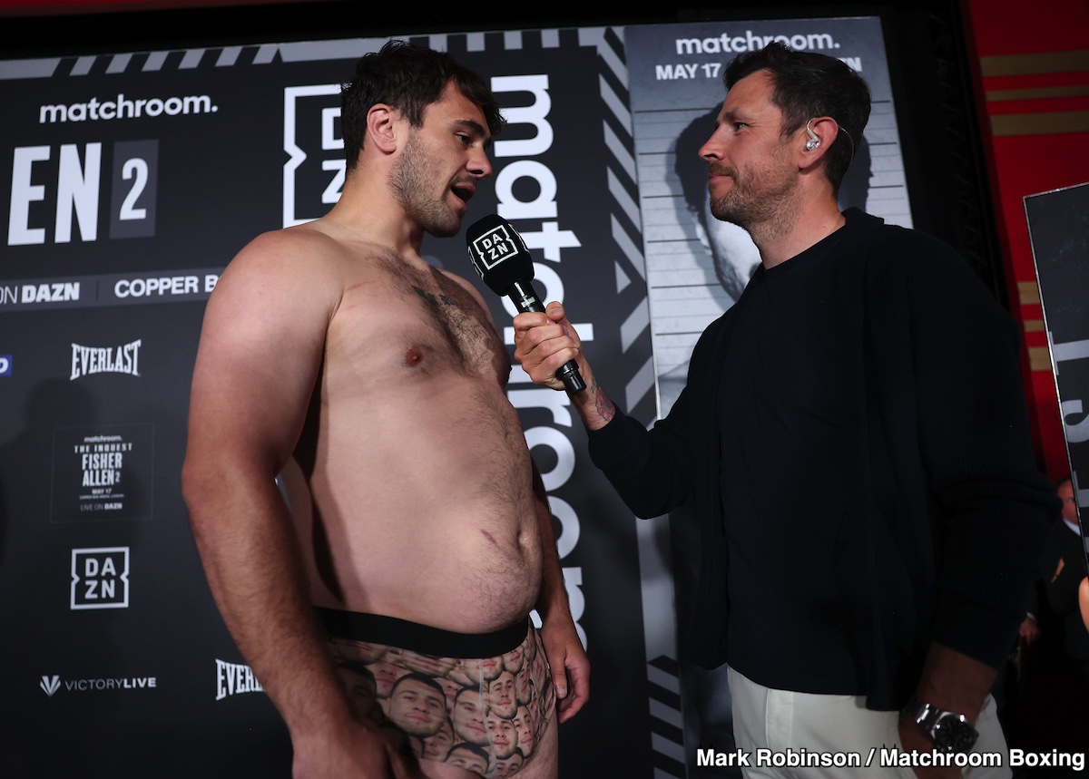 Image: Johnny Fisher 245.5 vs. Dave Allen 265 - Official DAZN Weigh-in Results for Saturday