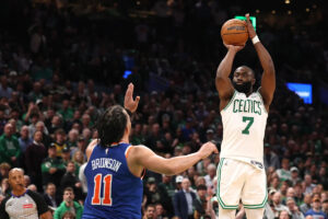 Celtics set NBA playoff record with 45 missed threes in shocking Game 1 loss to Knicks
