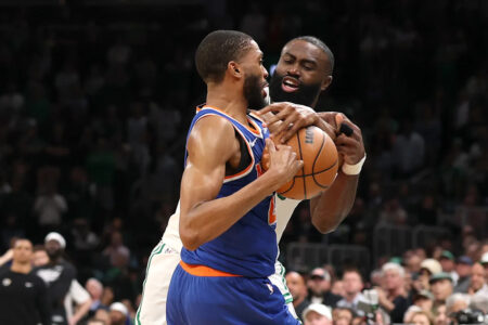 ‘Just grittiness’: Mikal Bridges steals Game 1 as Knicks out-tough Celtics