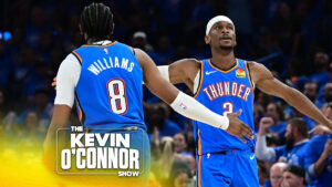 Anthony Edwards = Playoff Harden? Plus OKC’s Big 3, Knicks-Pacers & Draft talk with Andrew Sharp + my conversation with Derik Queen | The Kevin O’Connor Show