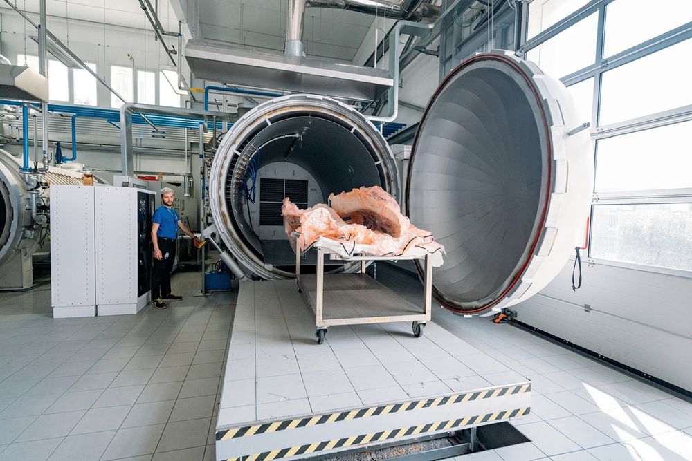One of the autoclaves, or giant pressurised ovens, used to cure carbon fibre composites.