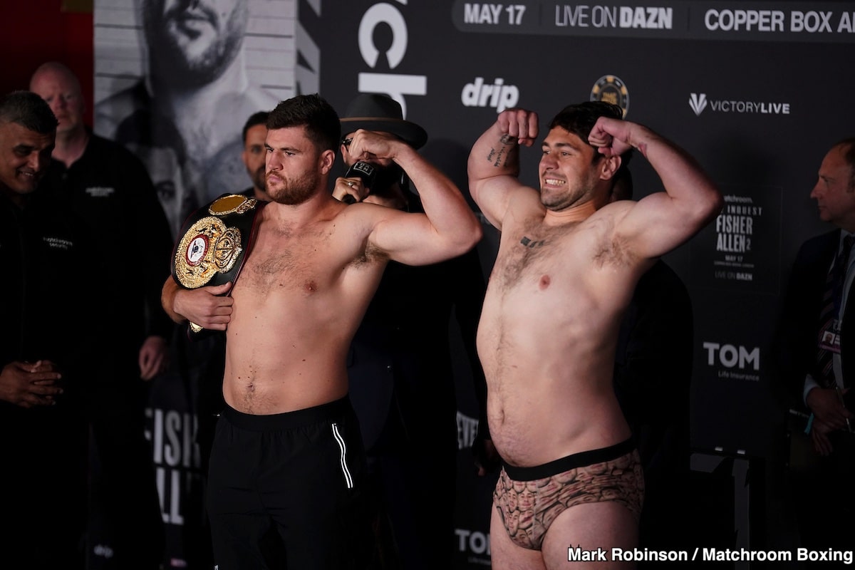 Image: Johnny Fisher 245.5 vs. Dave Allen 265 - Official DAZN Weigh-in Results for Saturday