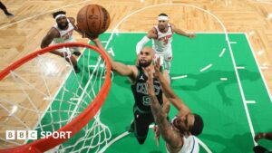 NBA play-offs: Boston Celtics beat New York Knicks to keep hopes alive