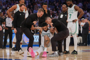 ‘I’ve got no words right now:’ Celtics reeling in aftermath of Jayson Tatum injury but vow to be ready for Game 5