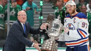 Did the Oilers touch the Clarence Campbell Bowl? Connor McDavid switches things up after Game 5 win vs. Stars