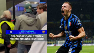 Inter Milan fans desperately fight to get back into San Siro after LEAVING at 3-2 down… missing famous semi-final win