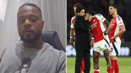 Man Utd legend Patrice Evra compares Arsenal failure to interrupted sex in bizarre video after PSG defeat