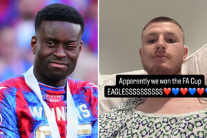 Marc Guehi rushed to hospital after FA Cup final amid fears Crystal Palace captain suffered fractured eye socket