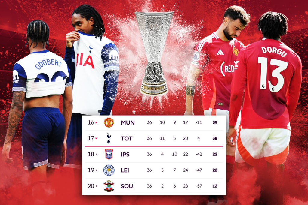 ‘El Clownico’ – Fans rip Man Utd and Spurs as they lose again to sit 16th and 17th ahead of ‘worst Europa final ever’