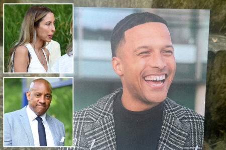 Joe Thompson’s tearful widow pays tribute to ‘my soulmate, my everything’ at ex-Man Utd starlet’s funeral