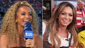Kate Abdo branded ‘elite’ in bold outfit for Champions League final before she’s embarrassed with ‘beer maid’ footage