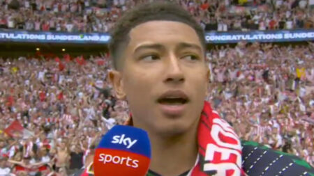 Jobe Bellingham takes swipe at Sky Sports pundits in live TV interview before awkward moment with panel at Wembley