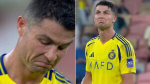 Distraught Cristiano Ronaldo appears to argue with HIMSELF as he fights back tears after Al-Nassr’s trophy dream KO’d