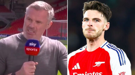 ‘Those doubts maybe kick in’ – Jamie Carragher hints when Declan Rice will start considering his Arsenal future