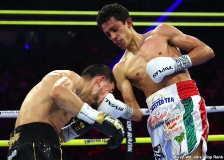 Boxing Results: Rafael Espinoza’s Relentless Onslaught: Volume Overwhelms Edward Vazquez in WBO Featherweight Title Defense