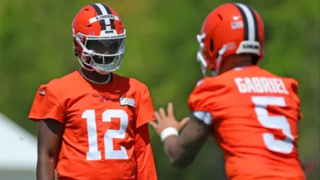 Browns rookie QB Dillon Gabriel has surprising 3-word reaction to Shedeur Sanders draft pick