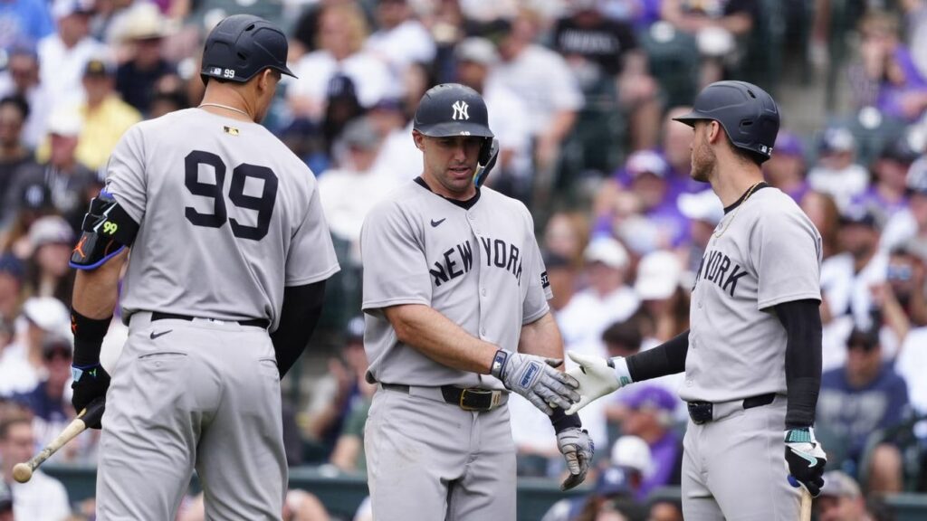 Yankees' offense erupts for 10 runs in fifth inning en route to 13-1 win over Rockies