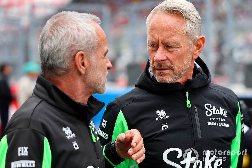 Beat Zehnder with Sauber's new team principal Jonathan Wheatley, who has joined from Red Bull where he was the Swiss veteran's counterpart as sporting director