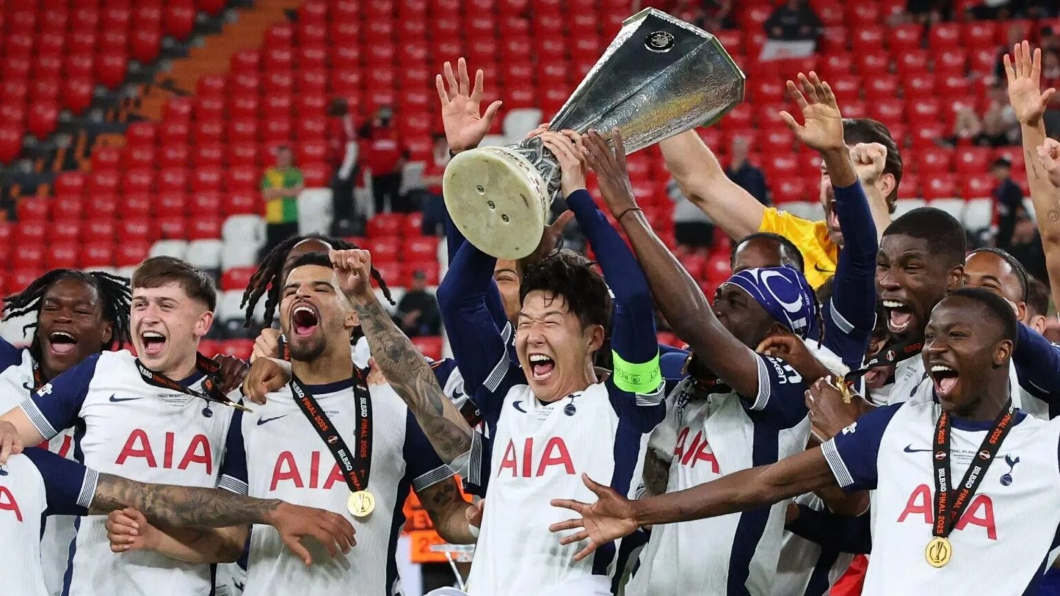 Victorious Spurs stars party until 4am shouting ‘F*** you Maguire’ after 1-0 Europa League Final win