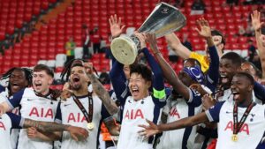 Victorious Spurs stars party until 4am shouting ‘F*** you Maguire’ after 1-0 Europa League Final win