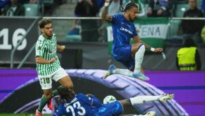 Chelsea star Malo Gusto hauled off at HALF TIME of Conference League final after ‘generational disasterclass’