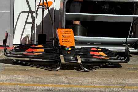 McLaren trialled Spanish GP stiffer F1 front wing in Imola, shrugs off flexi-wing impact