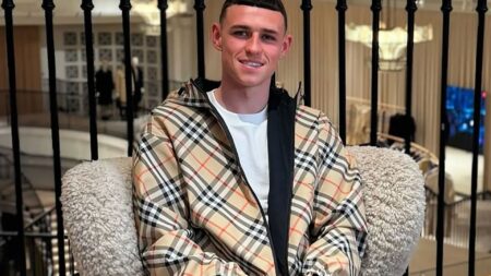 Man City ace Phil Foden poses for snaps kitted out in full Burberry at store as he promotes the luxury brand