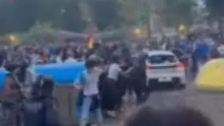 Horrifying moment car ploughs into huge crowd of fans near stadium ahead of Espanyol vs Barcelona derby clash