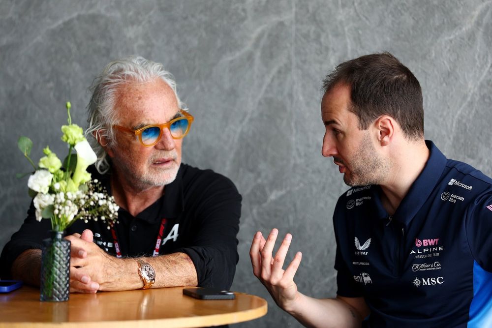 Oliver Oakes, Alpine, Flavio Briatore, Executive Advisor of Alpine F1
