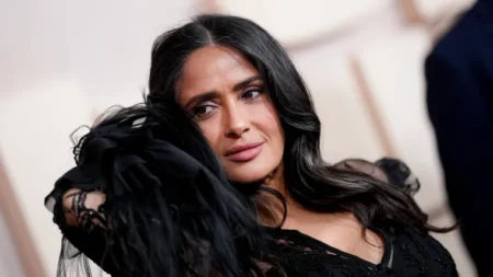 Salma Hayek, 58, stuns in sheer dress at 2025 Sports Illustrated launch party