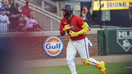 Acuña Jr. hits long homer on first pitch in his return to Braves after missing one year