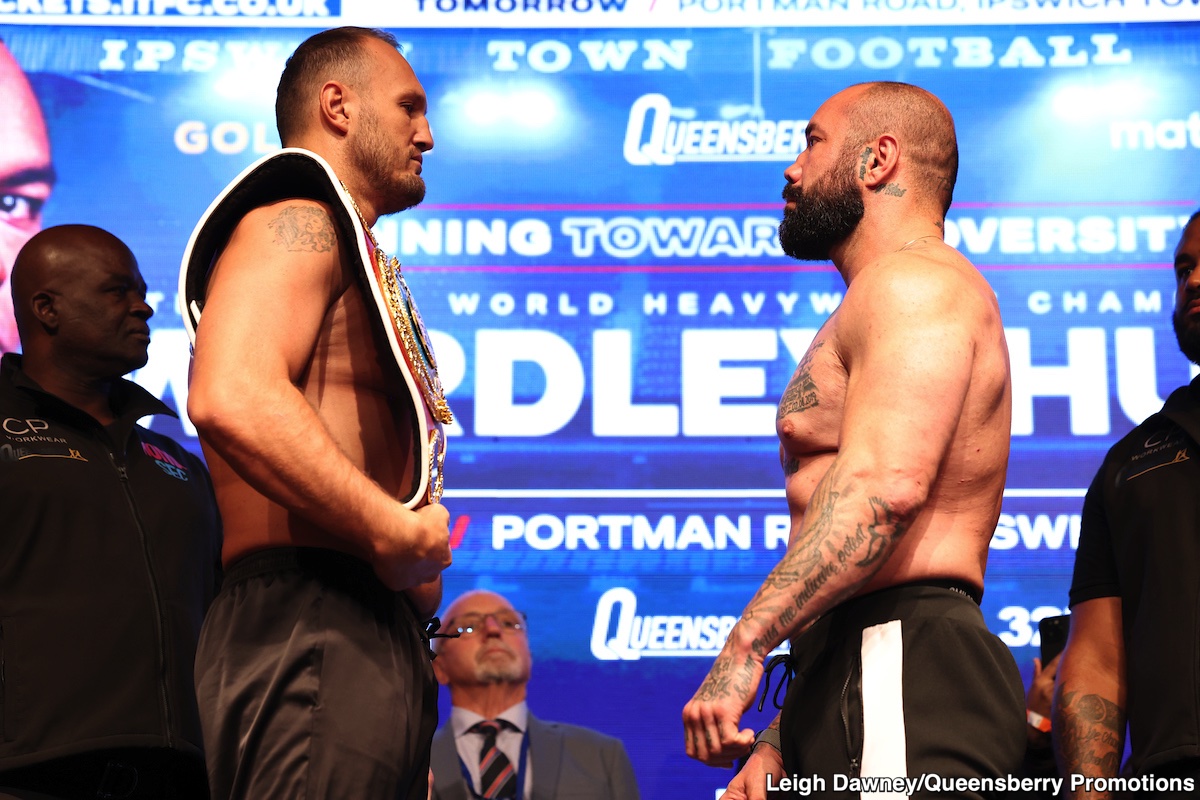 Image: Fabio Wardley 243 vs. Justin Huni 248 - Official Weigh-in Results for DAZN