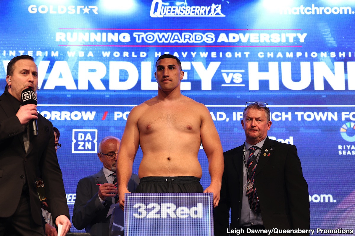 Image: Fabio Wardley 243 vs. Justin Huni 248 - Official Weigh-in Results for DAZN