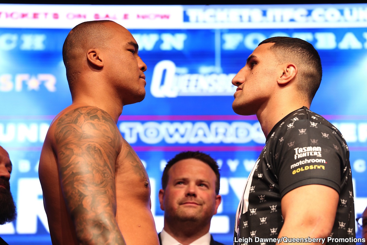 Image: Fabio Wardley 243 vs. Justin Huni 248 - Official Weigh-in Results for DAZN