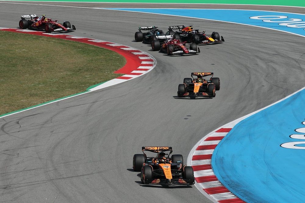 Charles Leclerc, Ferrari, Lando Norris, McLaren, Oscar Piastri, McLaren, Max Verstappen, Red Bull Racing