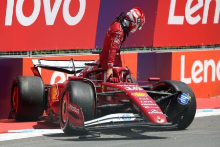 Leclerc crashes as Verstappen tops FP1 in Montreal