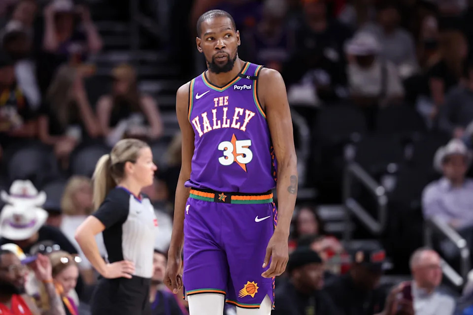 Kevin Durant has remained an elite offensive force since returning from a torn Achilles tendon that he sustained in the 2019 NBA Finals. (Chris Coduto/Getty Images)